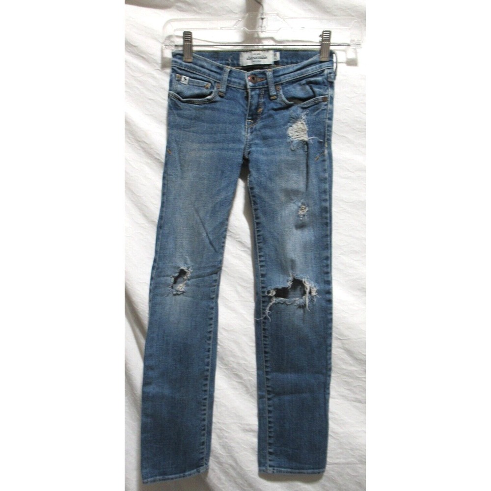 Abercrombie Kids Size 10 Slim Stretch Distressed Jeans